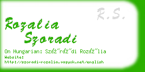 rozalia szoradi business card